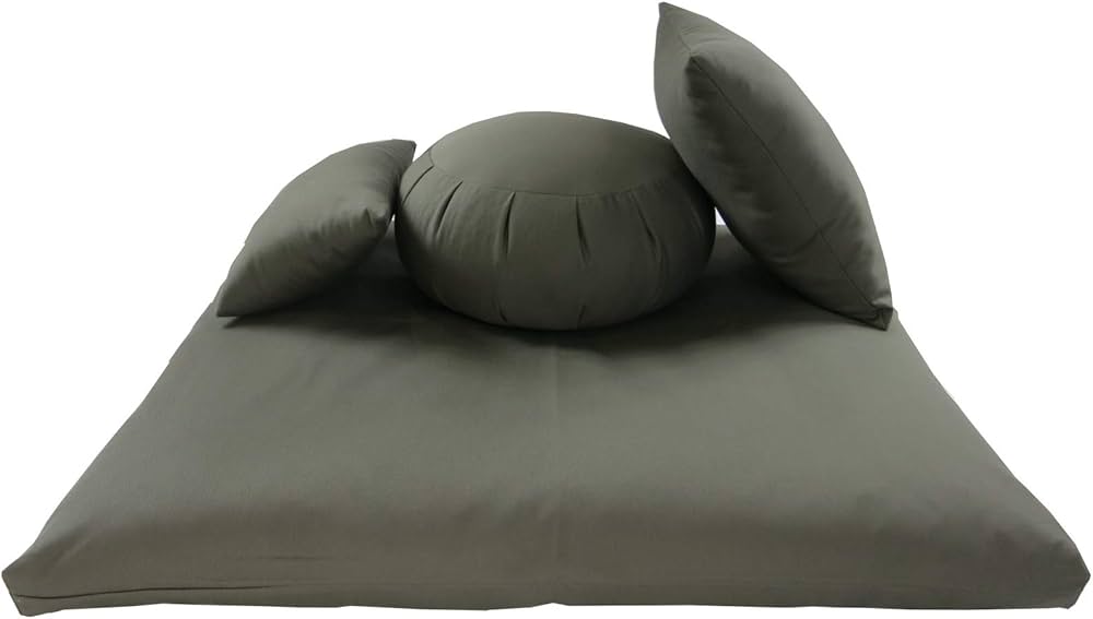 Organic Cotton Kapok Fiber Zafu Meditation Cushion - Premium Supportive Yoga Pillow