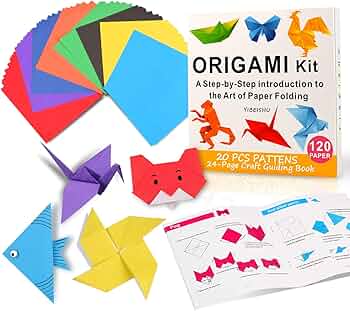Origami Starter Kit 320 pcs, Japanese Origami Paper Kit for Kids Adults Beginners