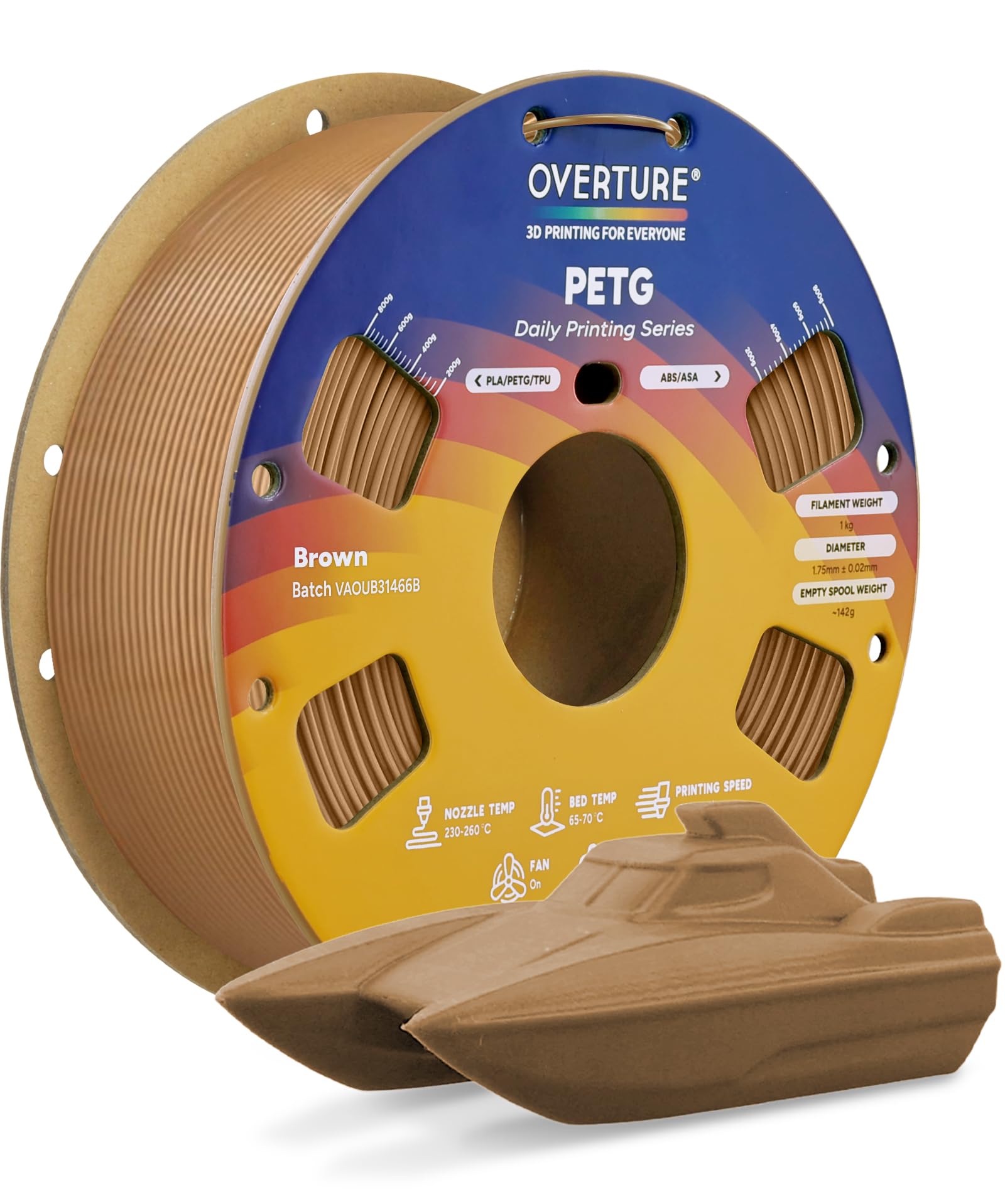 Overture PETG 1.75mm Filament 1KG
