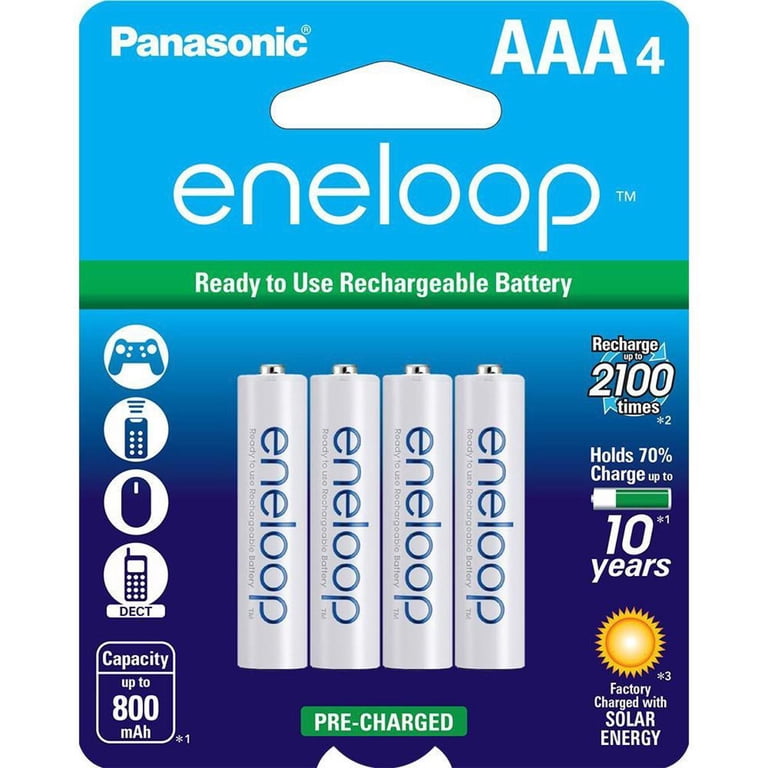 Panasonic Eneloop AAA Rechargeable Batteries, 4 Pack