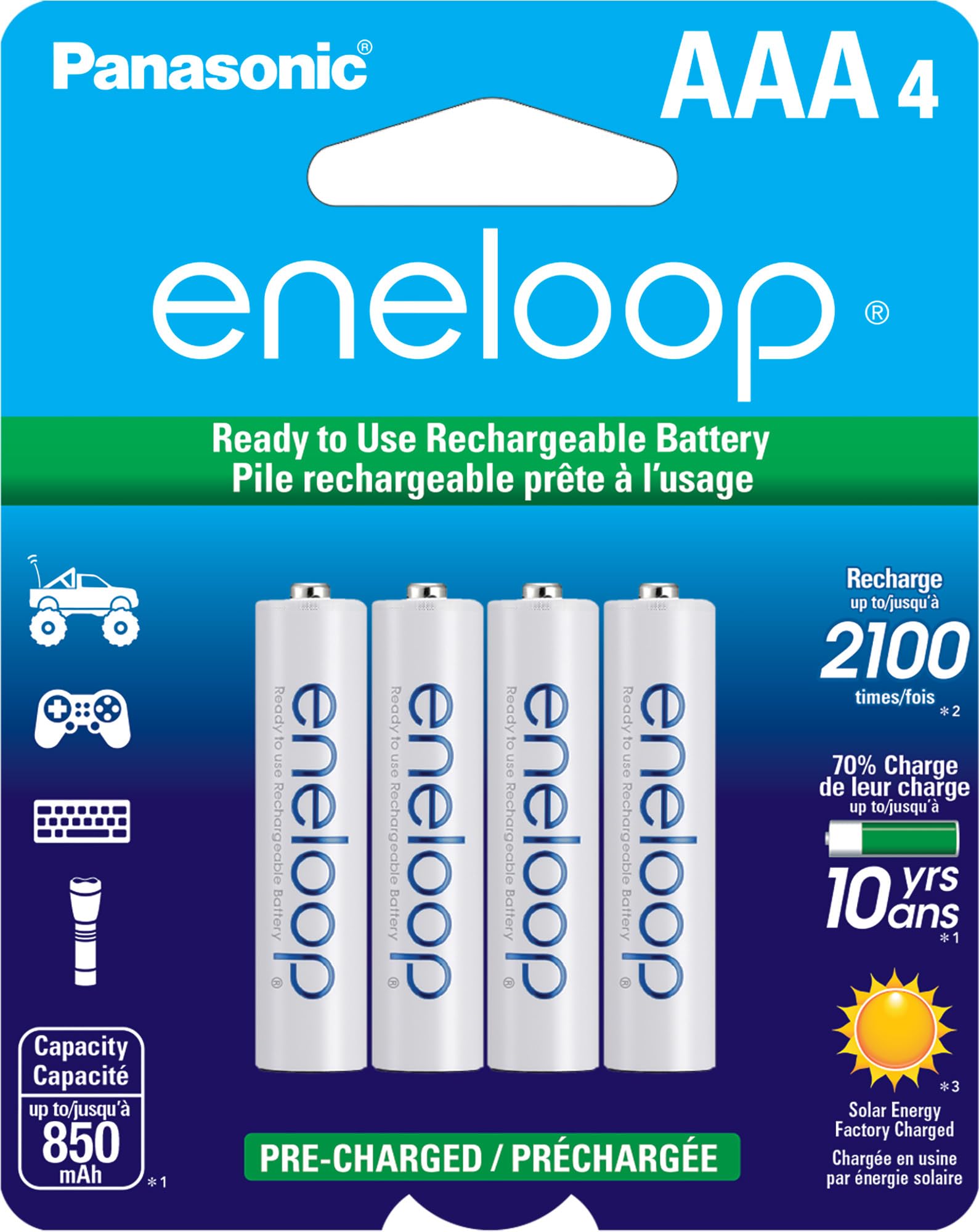 Panasonic Eneloop AAAA NiMH (4-Pack, LSD)