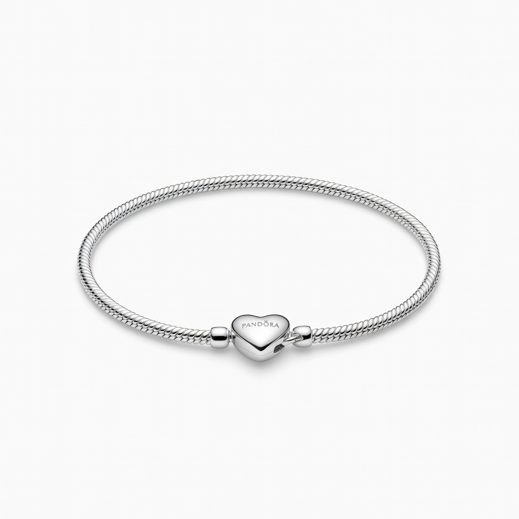 Pandora Moments Heart Clasp Snake Chain Bracelet