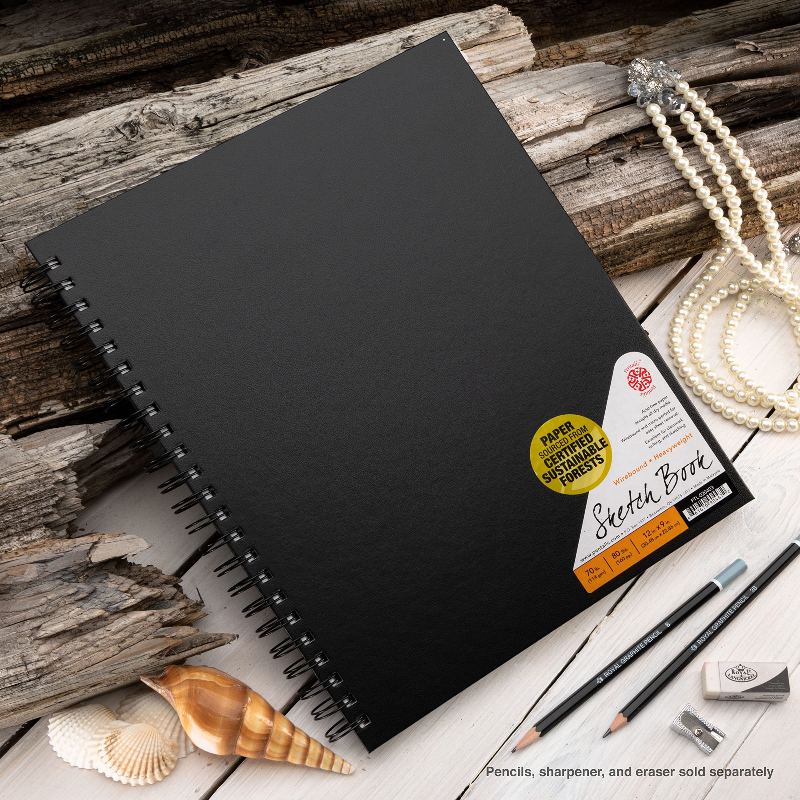 Pentalic Tuscany Classico Sketch Book, 9x12 inches, 68 lb, 62 Sheets