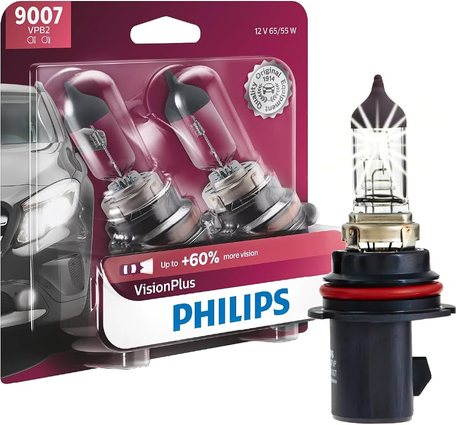 Philips H7 VisionPlus Halogen Headlight Bulbs (Pair)
