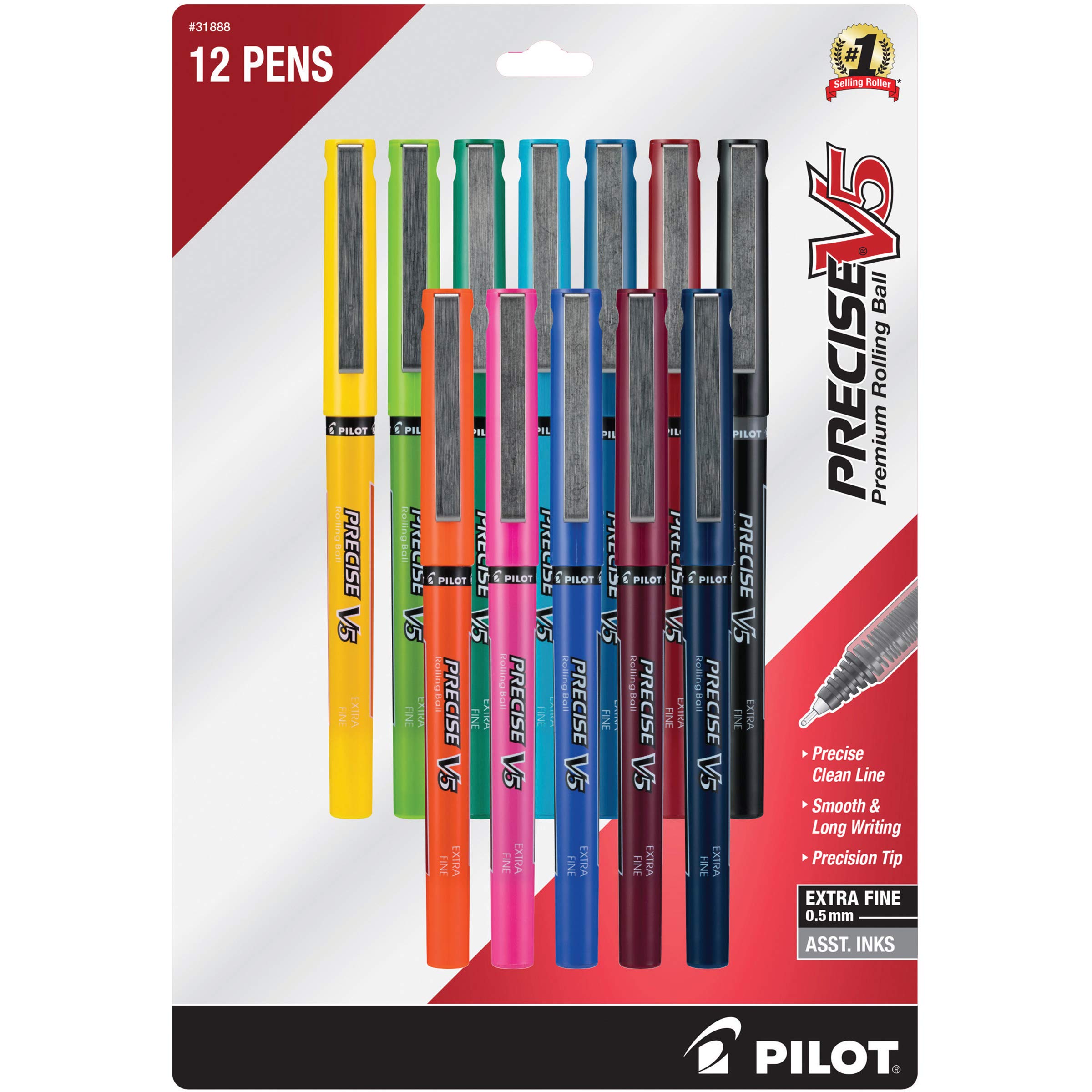 Pilot Precise V5 Stick Rolling Ball Pens (Pack of 12)
