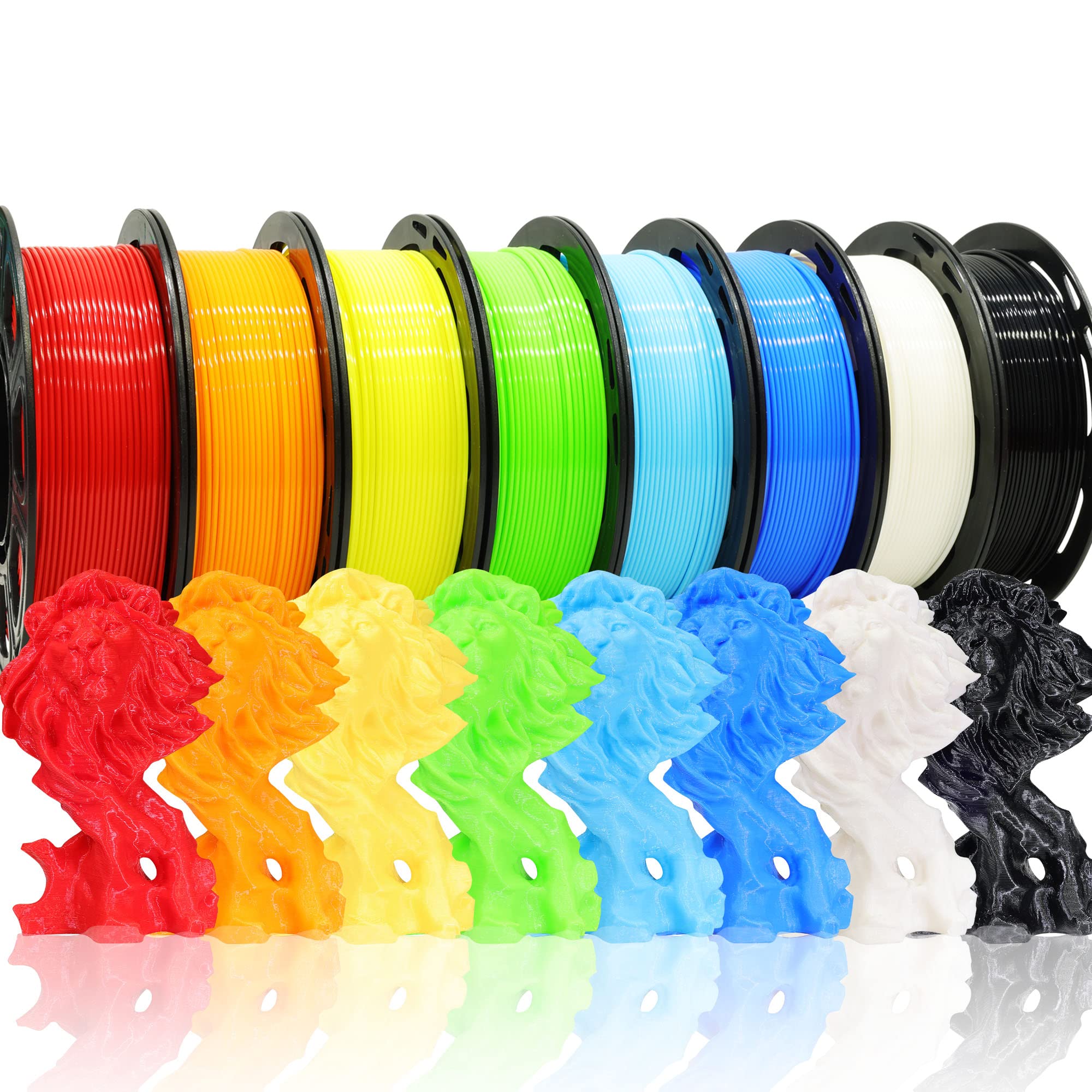 PLA Filament Variety Pack (1.75mm, 10 colors)