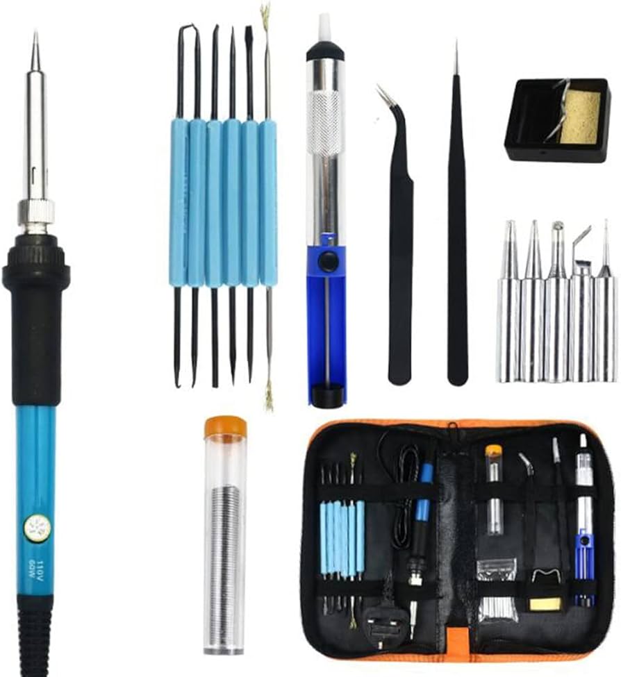 Plusivo Soldering Iron Kit - 60W 110V Adjustable Temperature Soldering Iron Kit