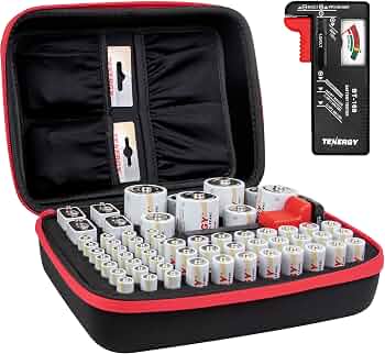 Portage Plastics Battery Organizer with Tester (AA/AAA/C/D)