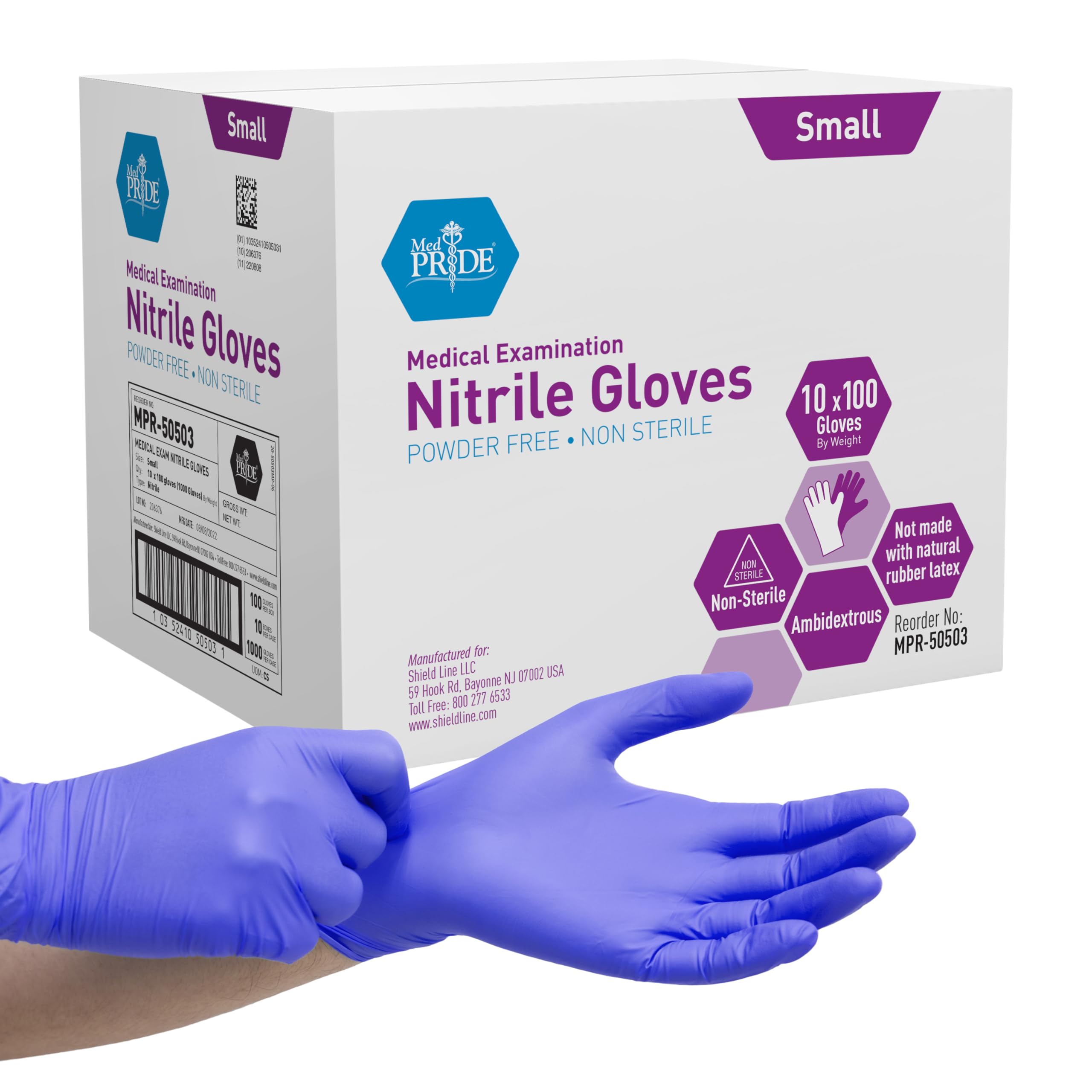 Powder-Free Nitrile Gloves (100-pack)