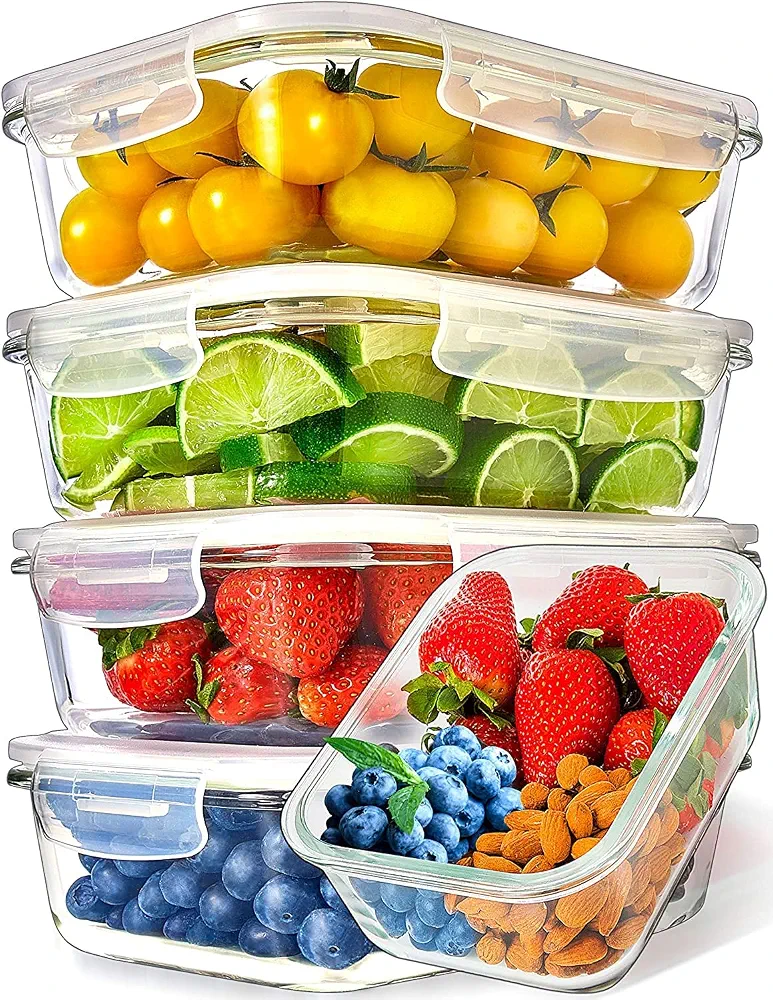 Prep Naturals 5-Pack Glass Meal Prep Containers (24 oz)