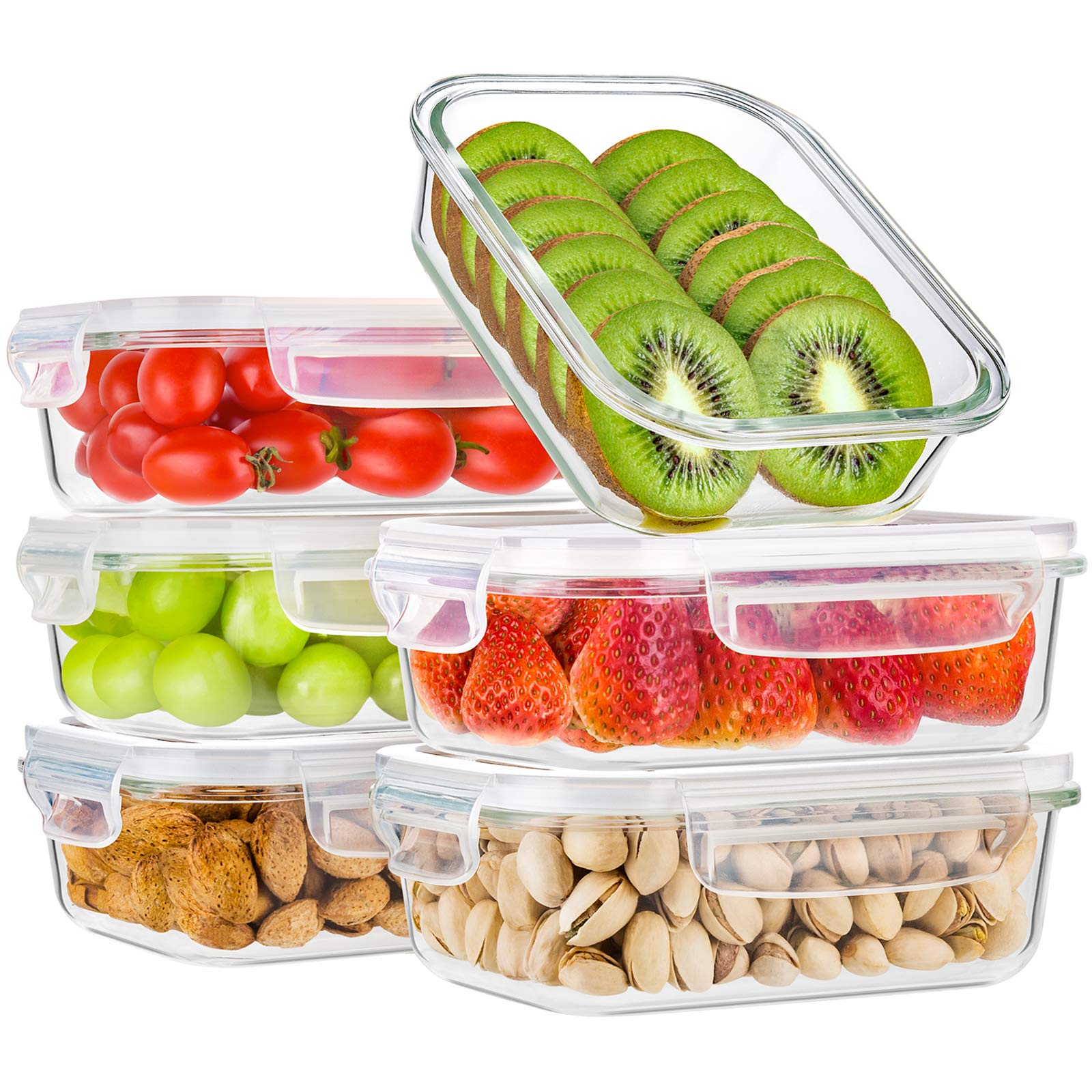 Prep Solutions 6-Pack Glass Meal Prep Containers