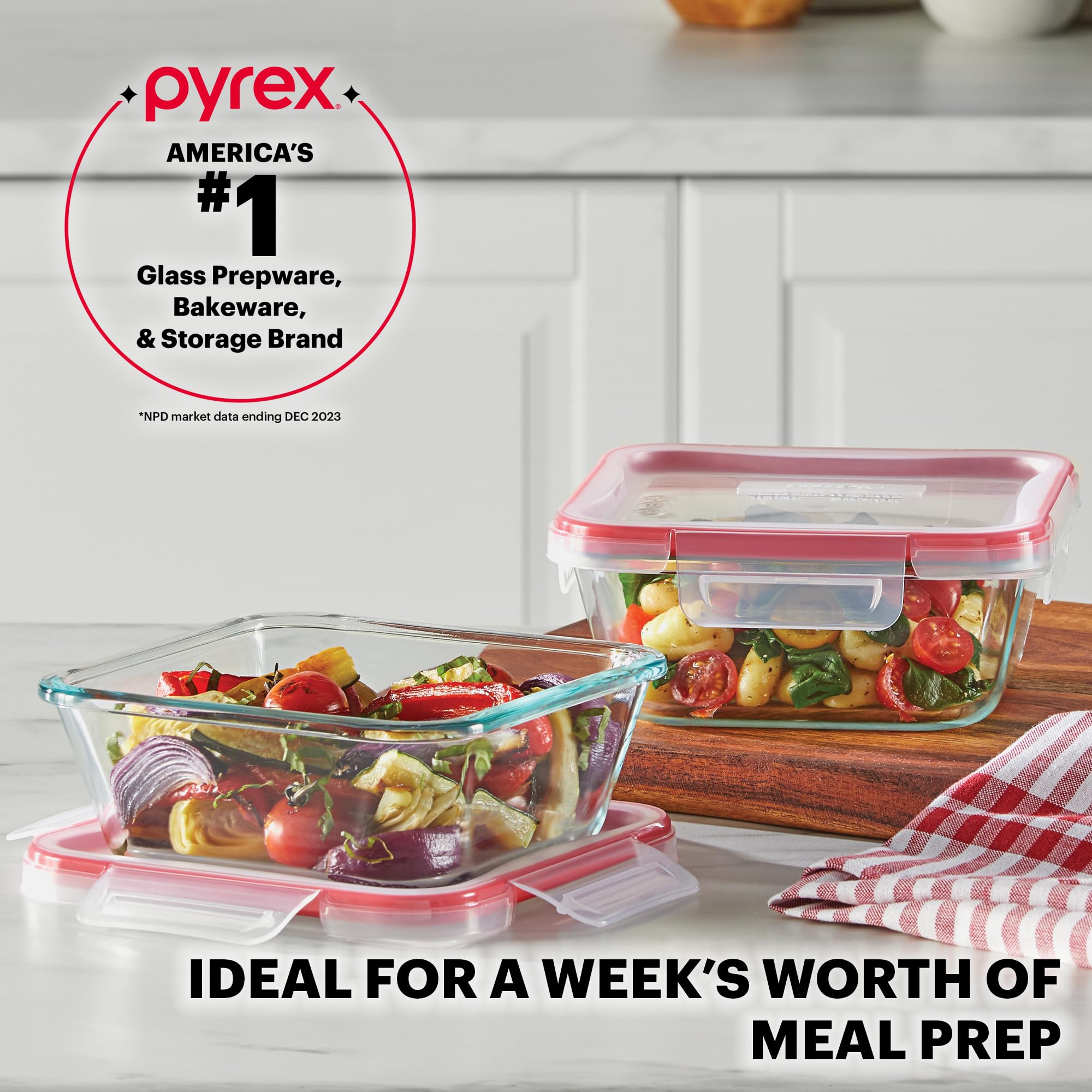 Pyrex Glass Meal Prep Containers