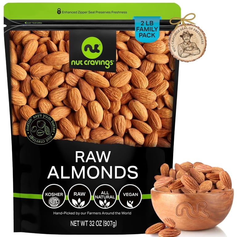 Raw Almonds Unsalted Bulk (2 lb)
