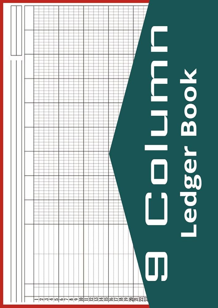 RediBook 9 Column Accounting Ledger Book, 112 Pages