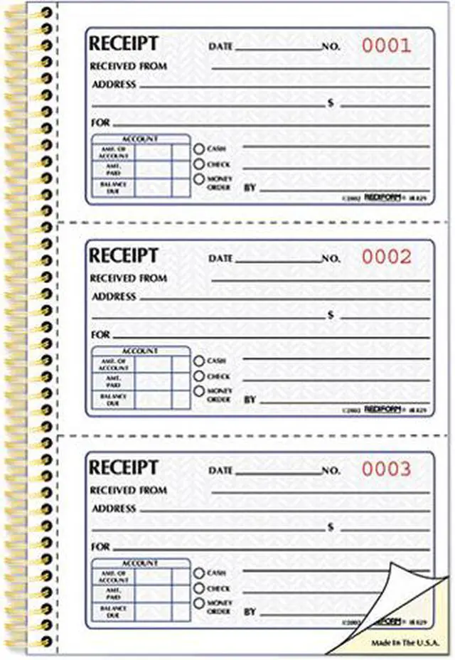 Rediform National Carbonless Receipt Book