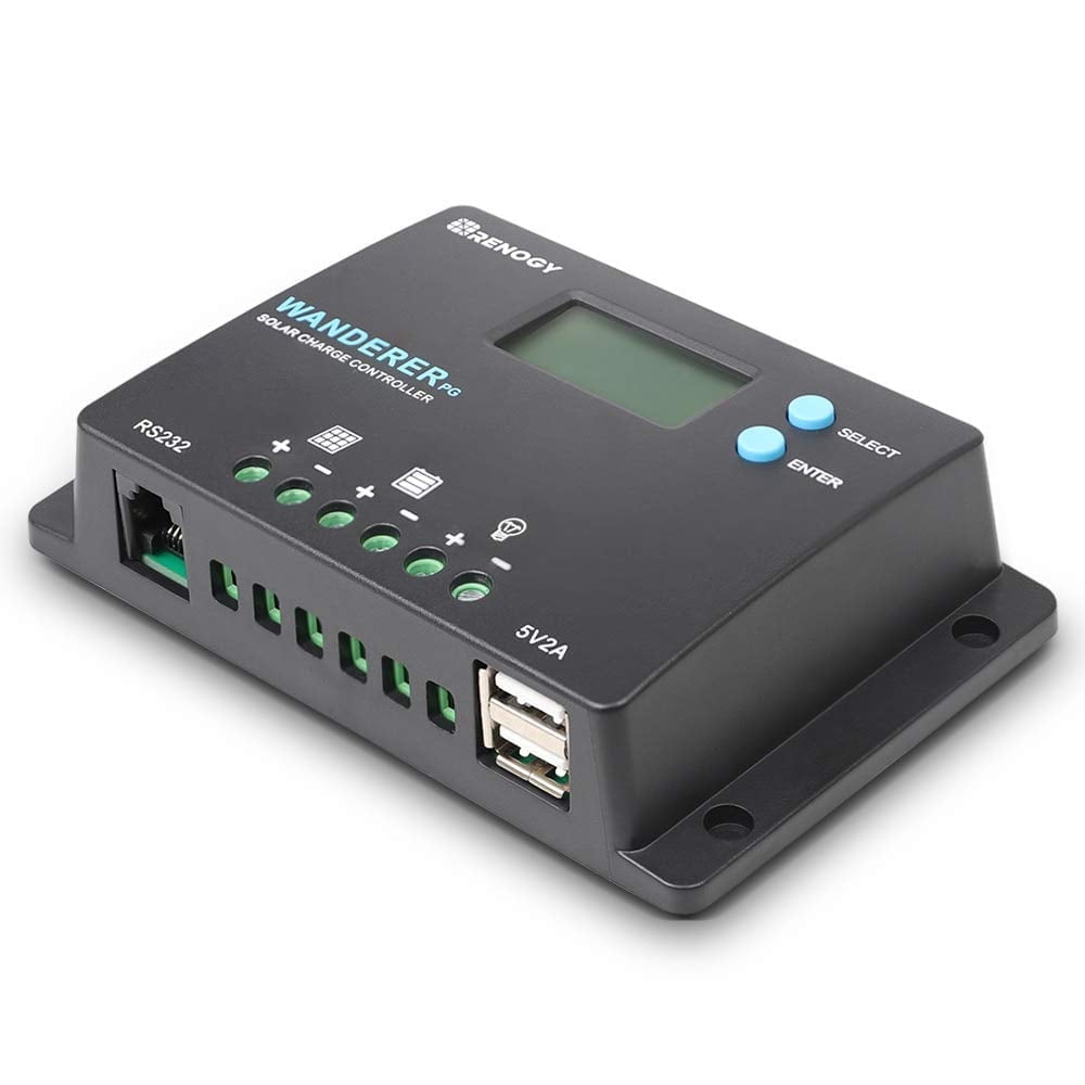 Renogy Wanderer 10 Amp 12V PWM Negative Ground Solar Charge Controller