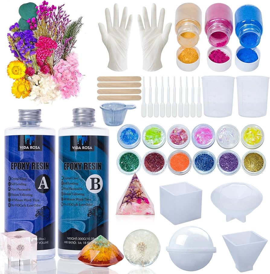 Resin Art Kit for Beginners - Epoxy Resin Kit with Molds