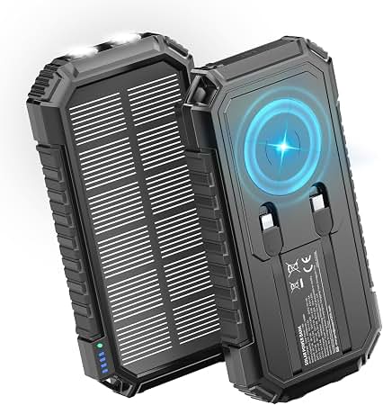 Riapow 25000mAh Solar Power Bank