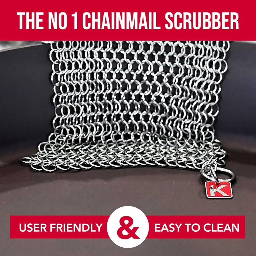 RINSI Chainmail Scrubber for Cast Iron