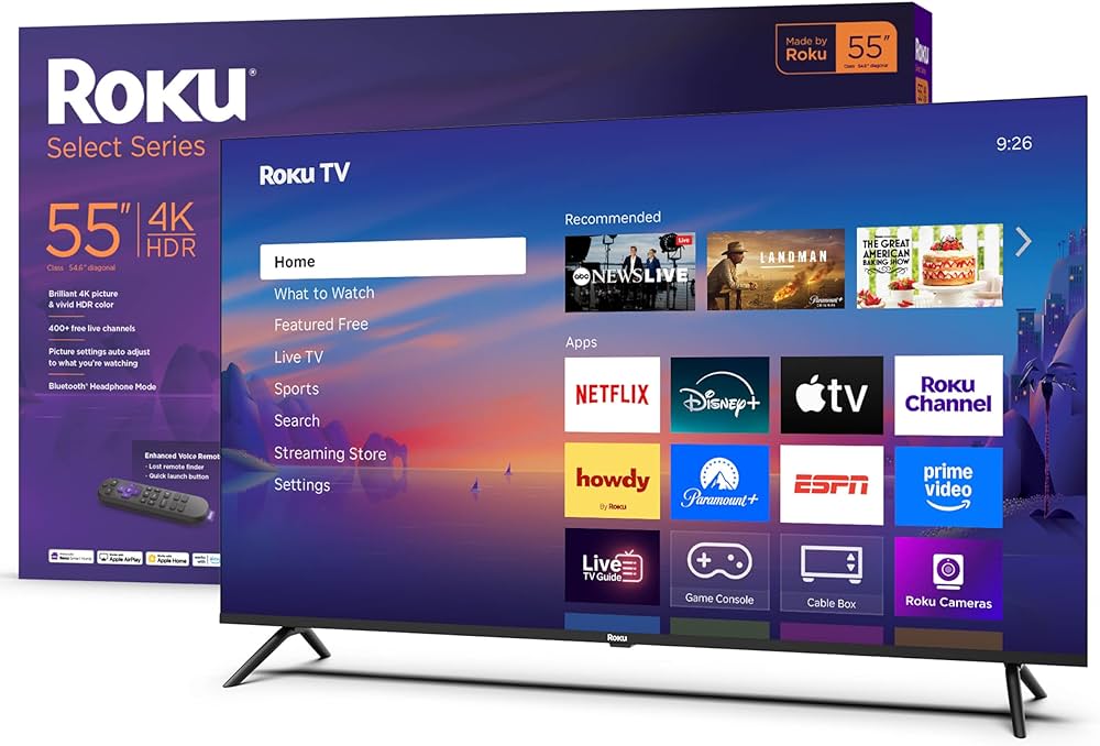 Roku 55R8A5 55-Inch Select Series 4K Smart Roku TV (2025 Model)