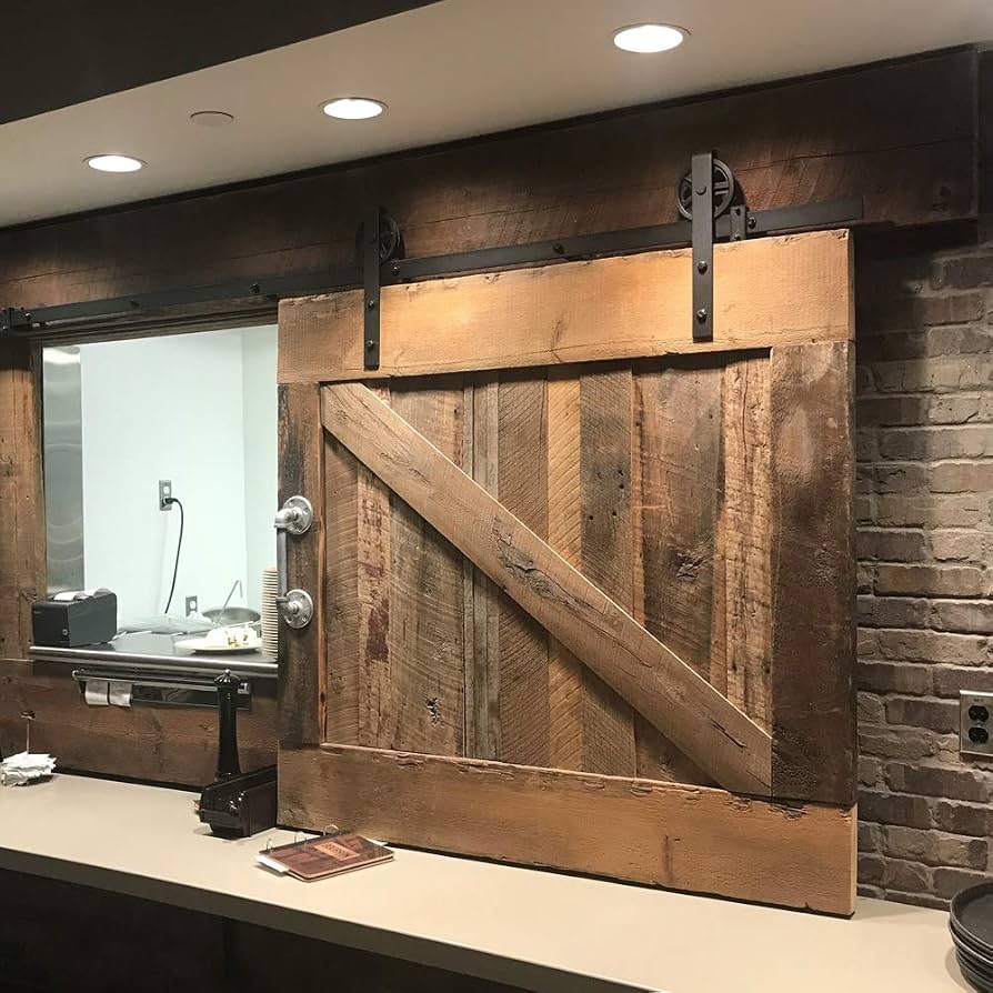Rustic State Barn Door Hardware Track Kit (200 LB Capacity)