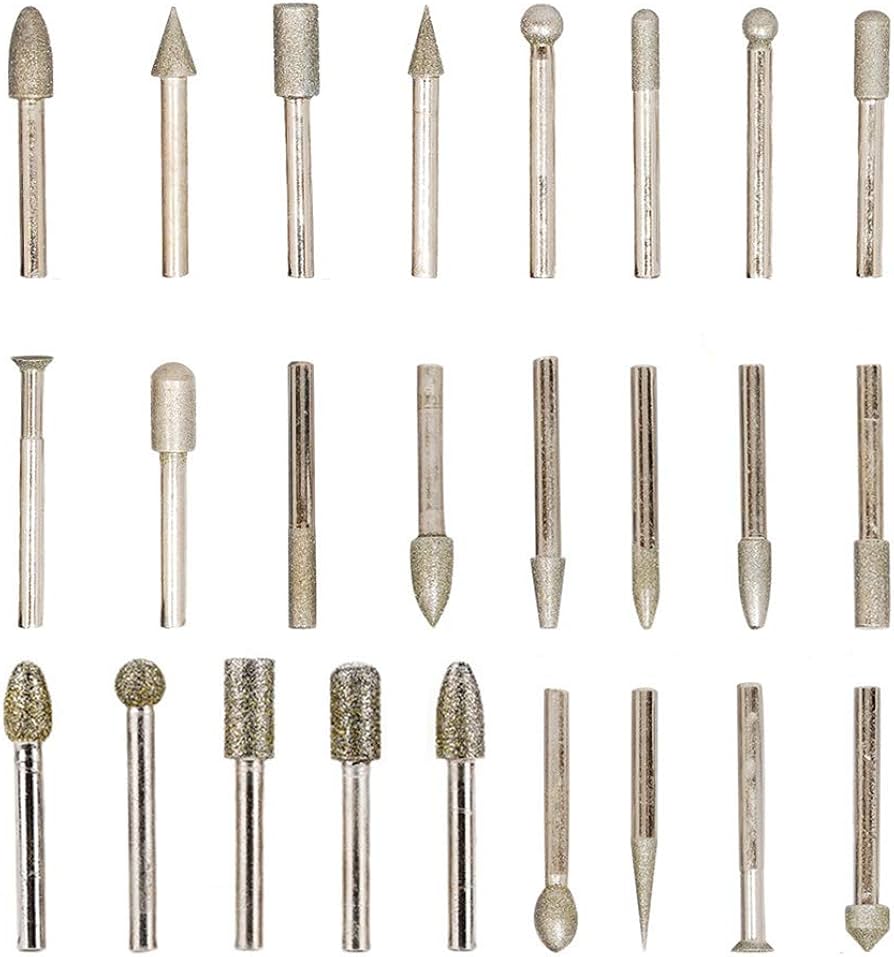 S SATC 20Pcs 1/4" Shank Mounted Points Set (36-120 Grit Mix)
