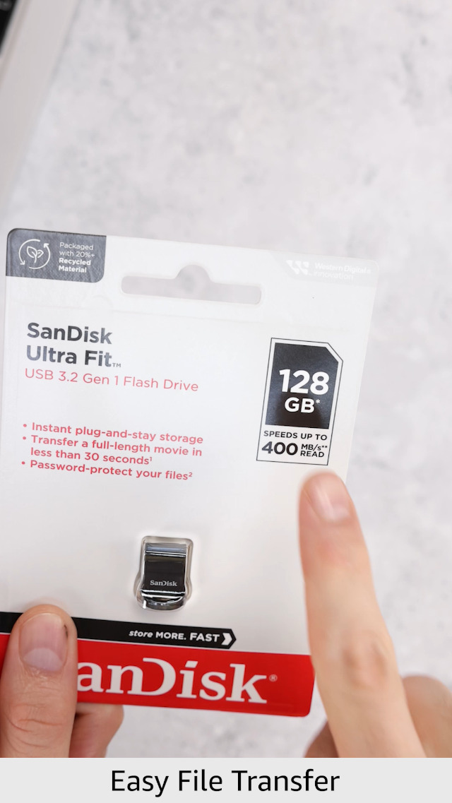 SanDisk 128GB Ultra Fit USB 3.1 Flash Drive (ASIN: B073K14CVB)