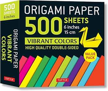 SATINIOR Origami Paper Kit, 250 Sheets 6 Inch Origami Papers + 32 Pages Instructional Book