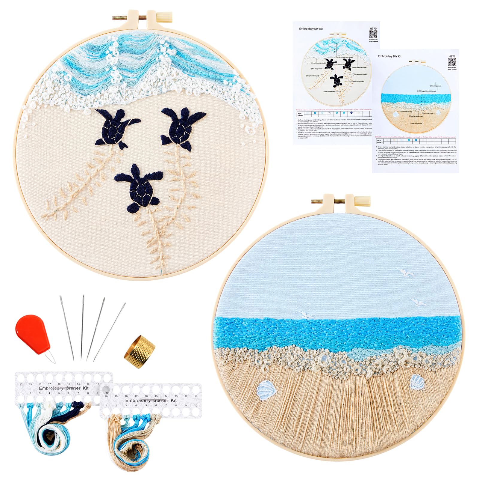 Sayeuniu Embroidery Starter Kit Stamped Cross Stitch Kits for Beginners