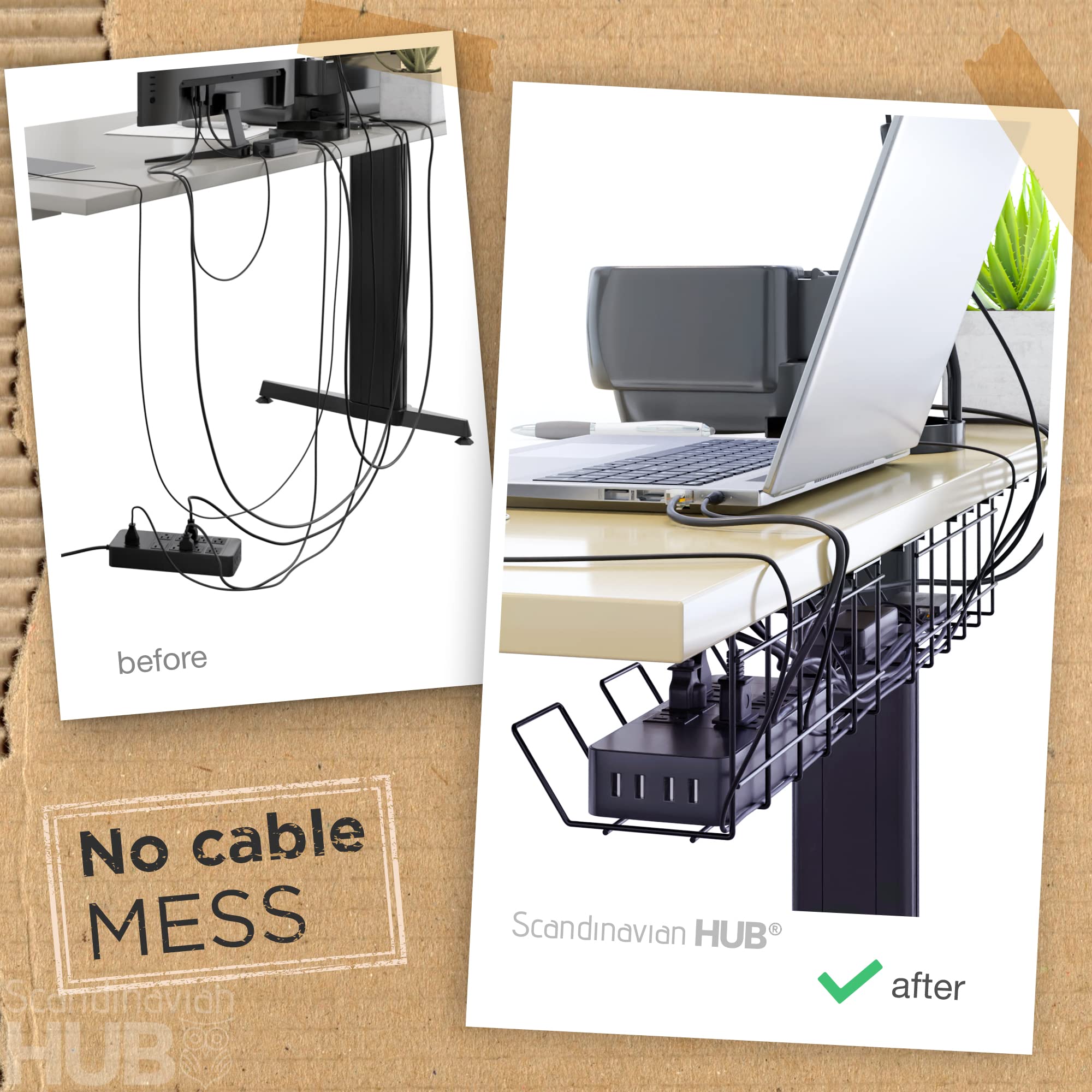 Scandinavian Hub Under Desk Power Strip Mount