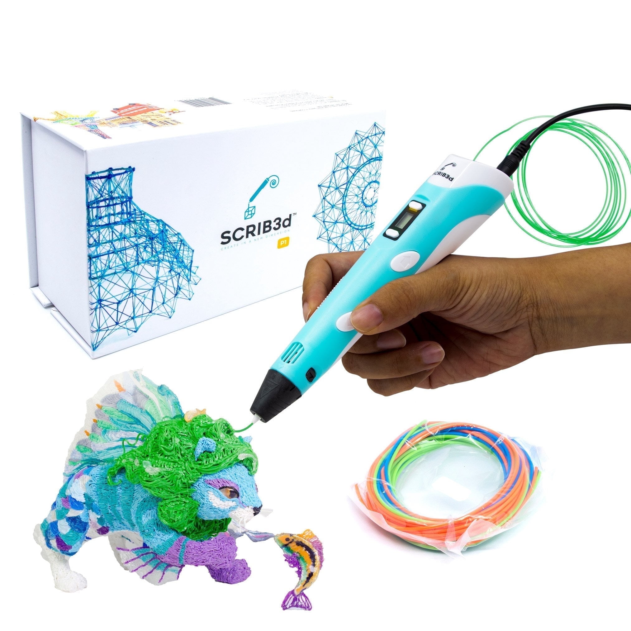 SCRIB3D P1 3D Printing Pen with Cleaning Filament