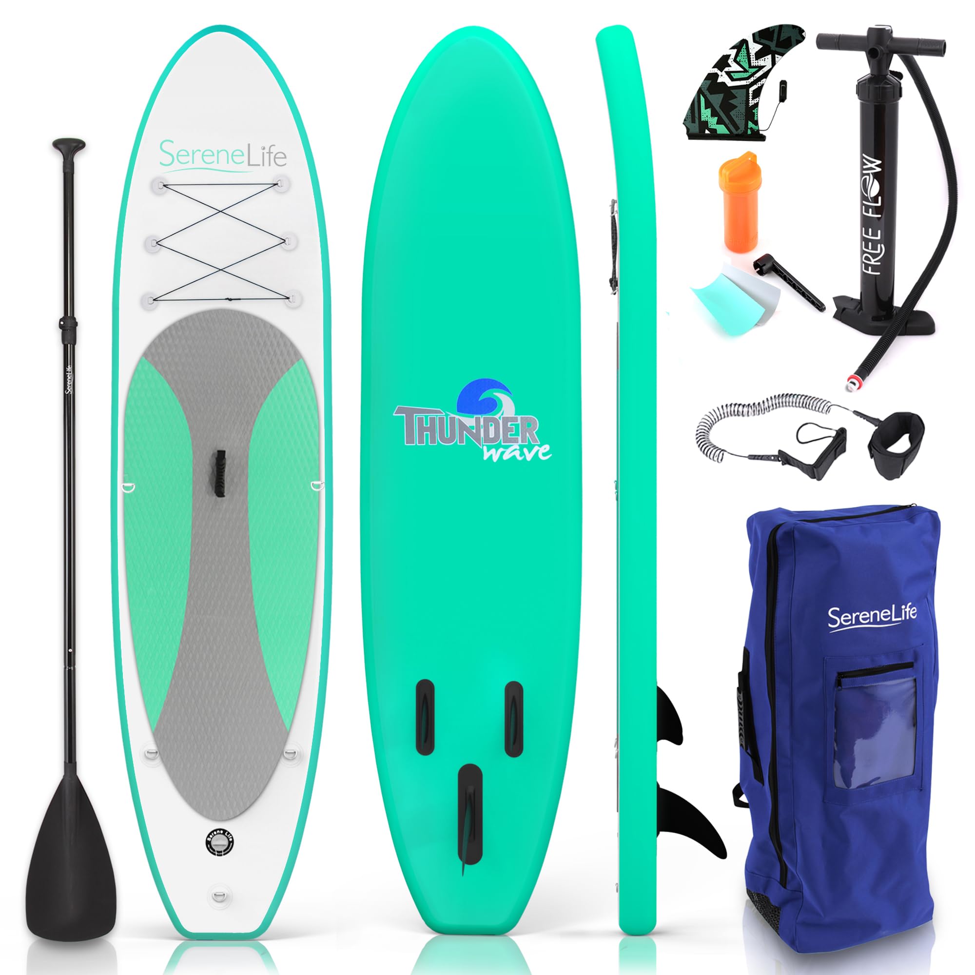 SereneLife Inflatable Stand Up Paddleboard