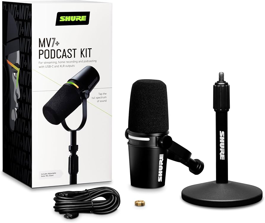 Shure MV7+ USB/XLR Podcast Microphone Kit
