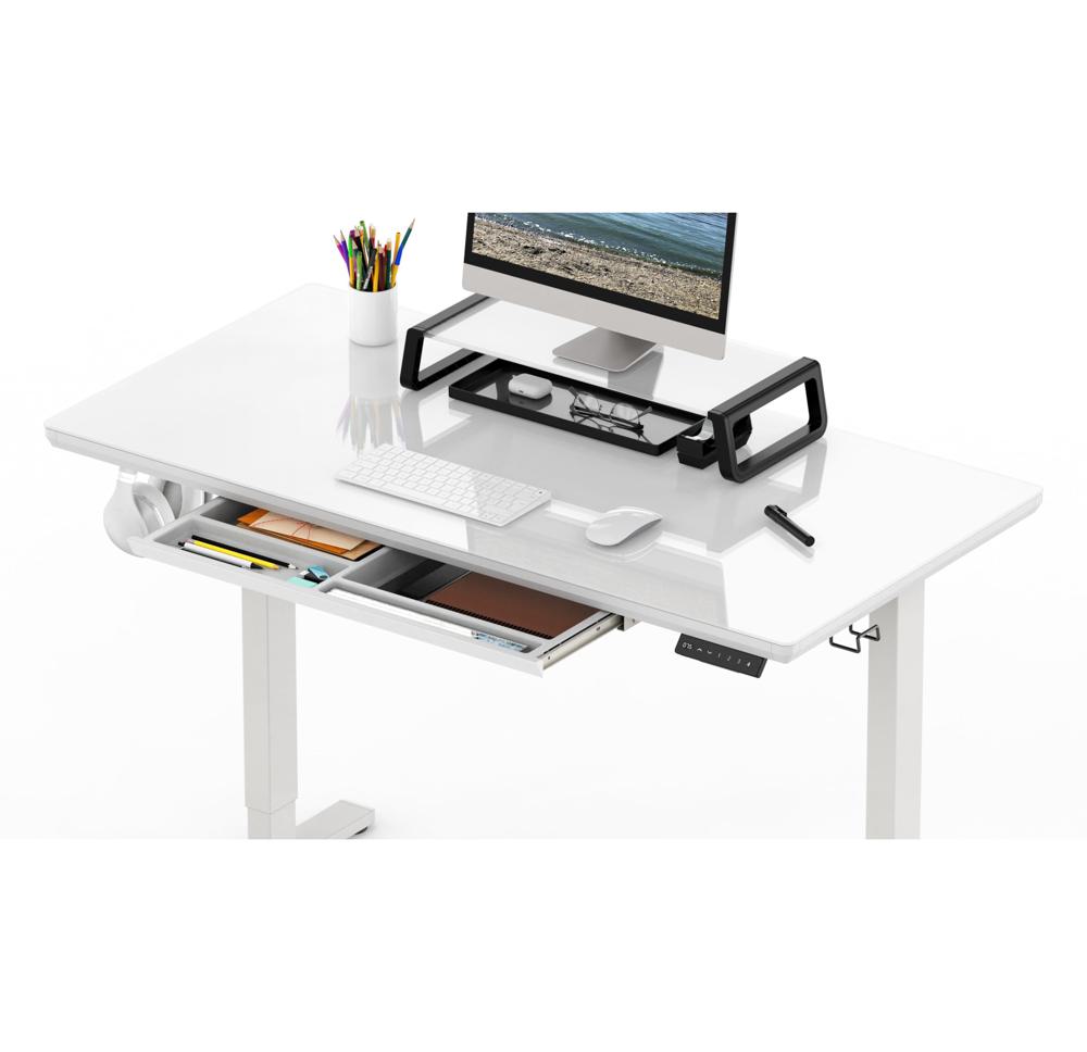 SHW 48-Inch Computer Desk + Furmax Mid-Back Mesh Chair + Sceptre E248W-FPT 24-Inch Monitor