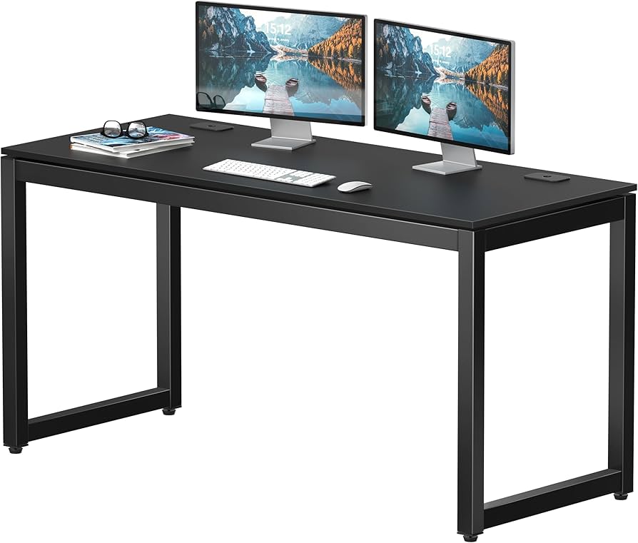 SHW 55-Inch Computer Desk + Amazon Basics Classic Low-Back Office Chair + Acer R240HY 23.8-inch Monitor