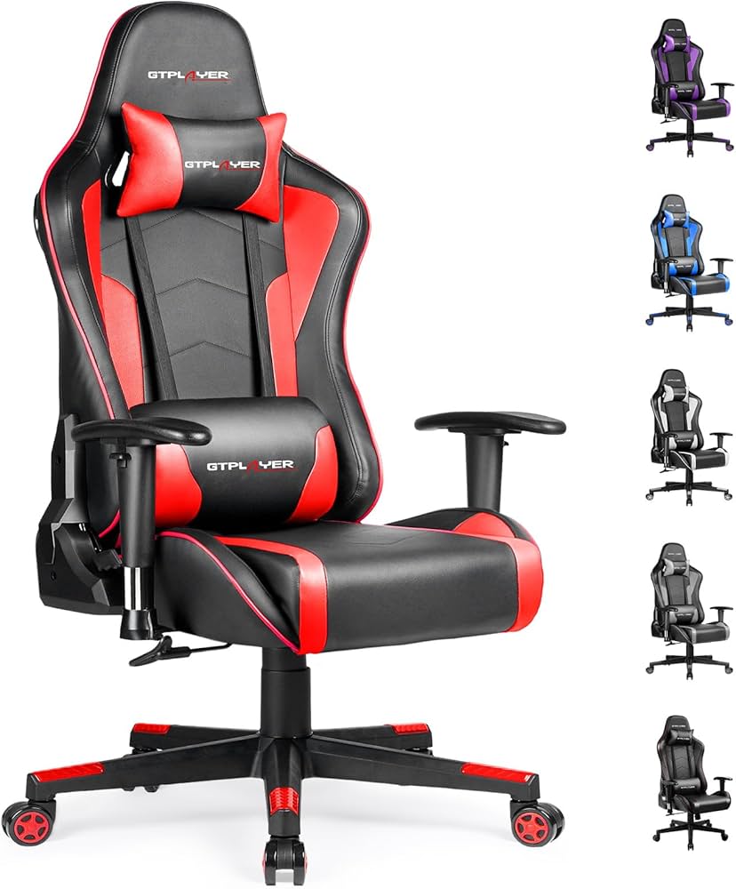 SHW 55-Inch Computer Desk + GTRACING Gaming Chair with Massage Function