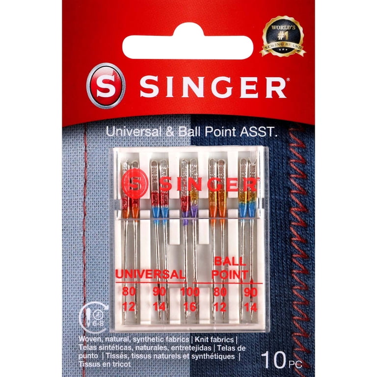 Singer Ballpoint Machine Needles Size 10/14 (10-pack)