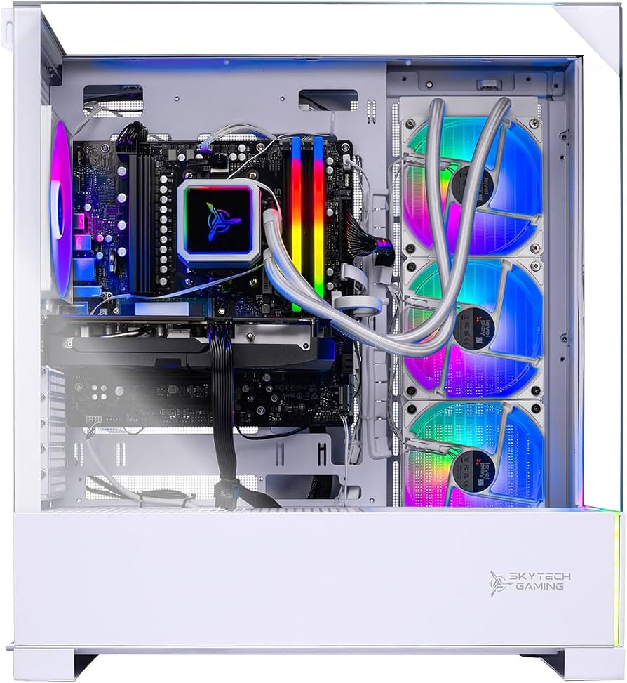 Skytech Archangel Gaming PC with AMD Ryzen 7 9800X3D, RTX 5070 12GB, 32GB DDR5 RAM, 2TB NVMe SSD + Samsung Odyssey G65B 27-inch 1440p 240Hz Curved Monitor + Corsair K70 RGB Pro Keyboard + Logitech G502 X Lightspeed Mouse