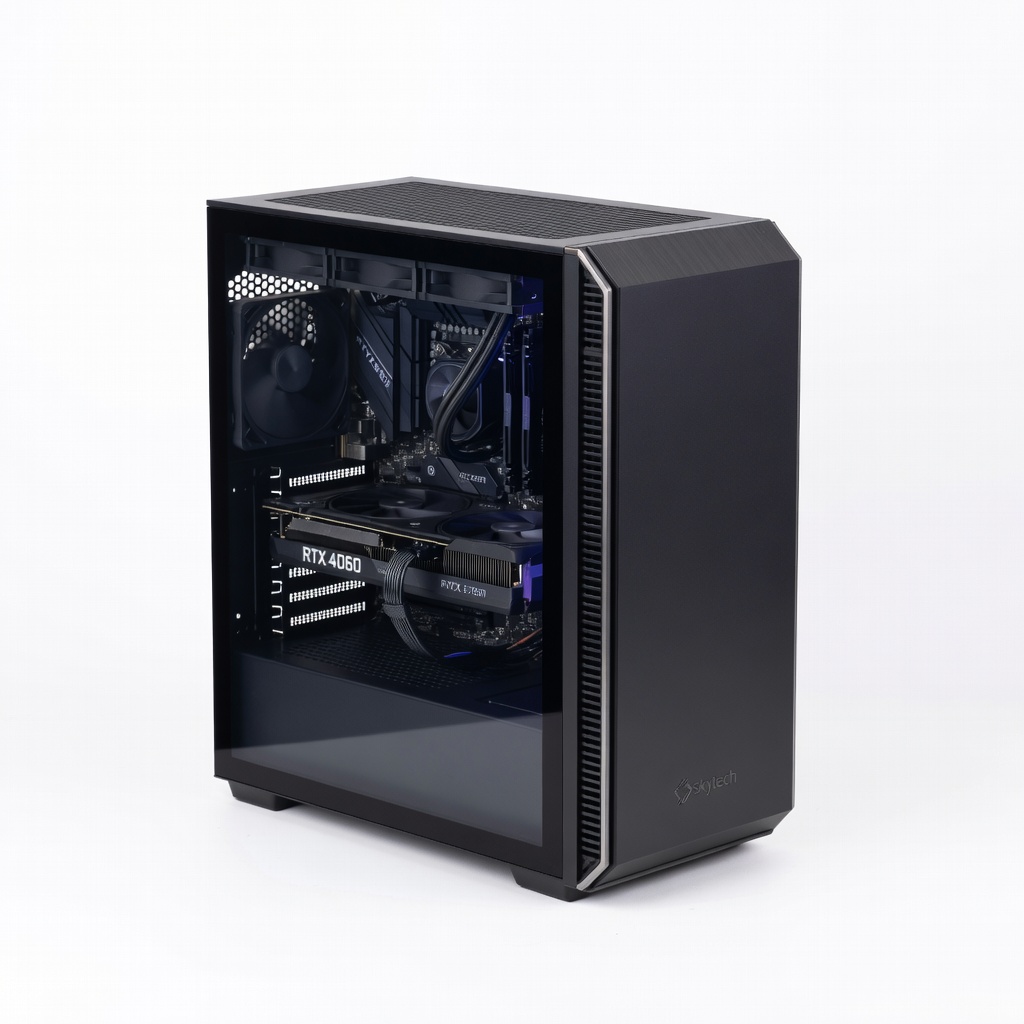 Skytech Chronos Mini Gaming PC – AMD Ryzen 5 7600, RTX 4060, 16GB DDR5 RAM, 1TB SSD
