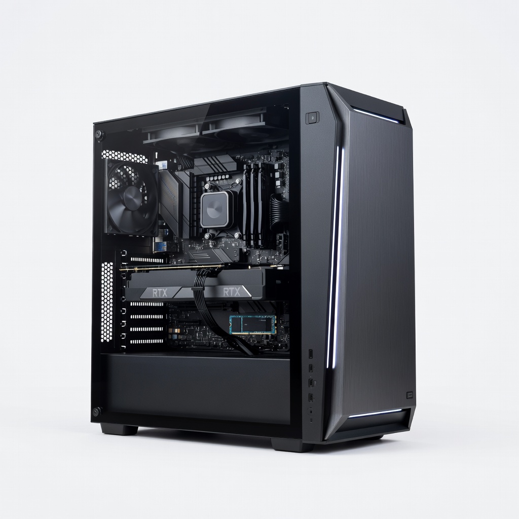 Skytech Shadow Gaming PC Desktop, AMD Ryzen 5 7600 6-Core 4.7 GHz, NVIDIA RTX 4060 8GB, 16GB DDR5 RAM, 1TB Gen4 NVMe SSD