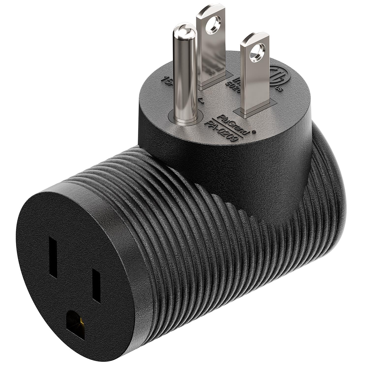 Slendor Right Angle Power Adapter (NEMA 5-15P to 5-15R)