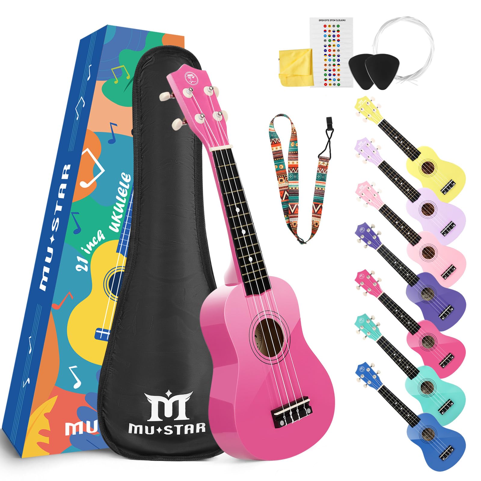 Soprano Ukulele 21 Inch Kit for Beginners