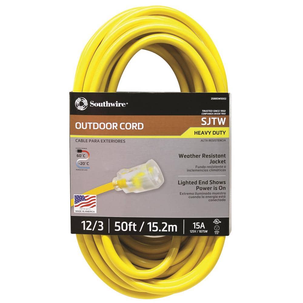 Southwire 50ft 12/3 SJTW Extension Cord