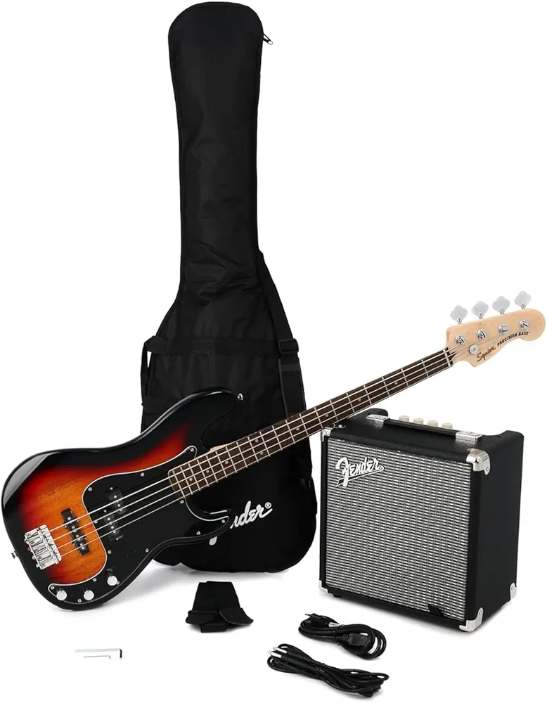 Squier by Fender Affinity Series PJ Bass Packs Laurel Fingerboard Black