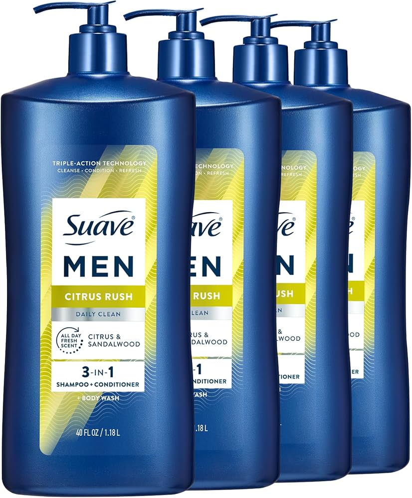 Suave Men 3-in-1 Shampoo, Conditioner & Body Wash