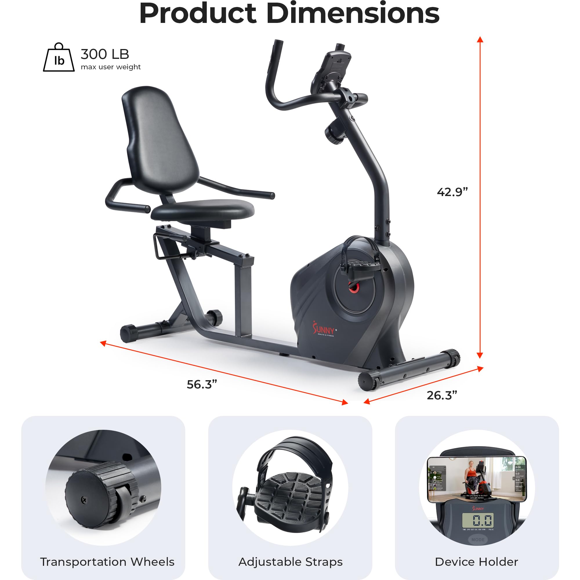 Sunny Health & Fitness SF-B1805 Recumbent Bike