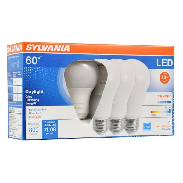Sylvania 60W Equivalent Soft White A19 LED Light Bulb (4-Pack)