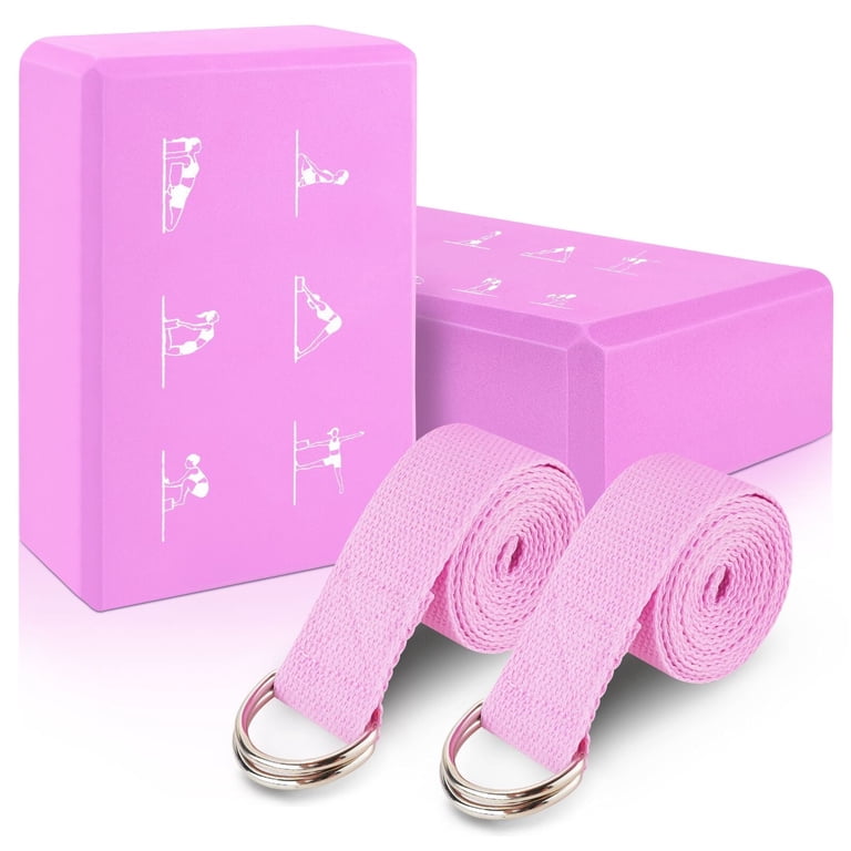 Synergee Yoga Blocks Set of 2 with Strap - EVA Foam