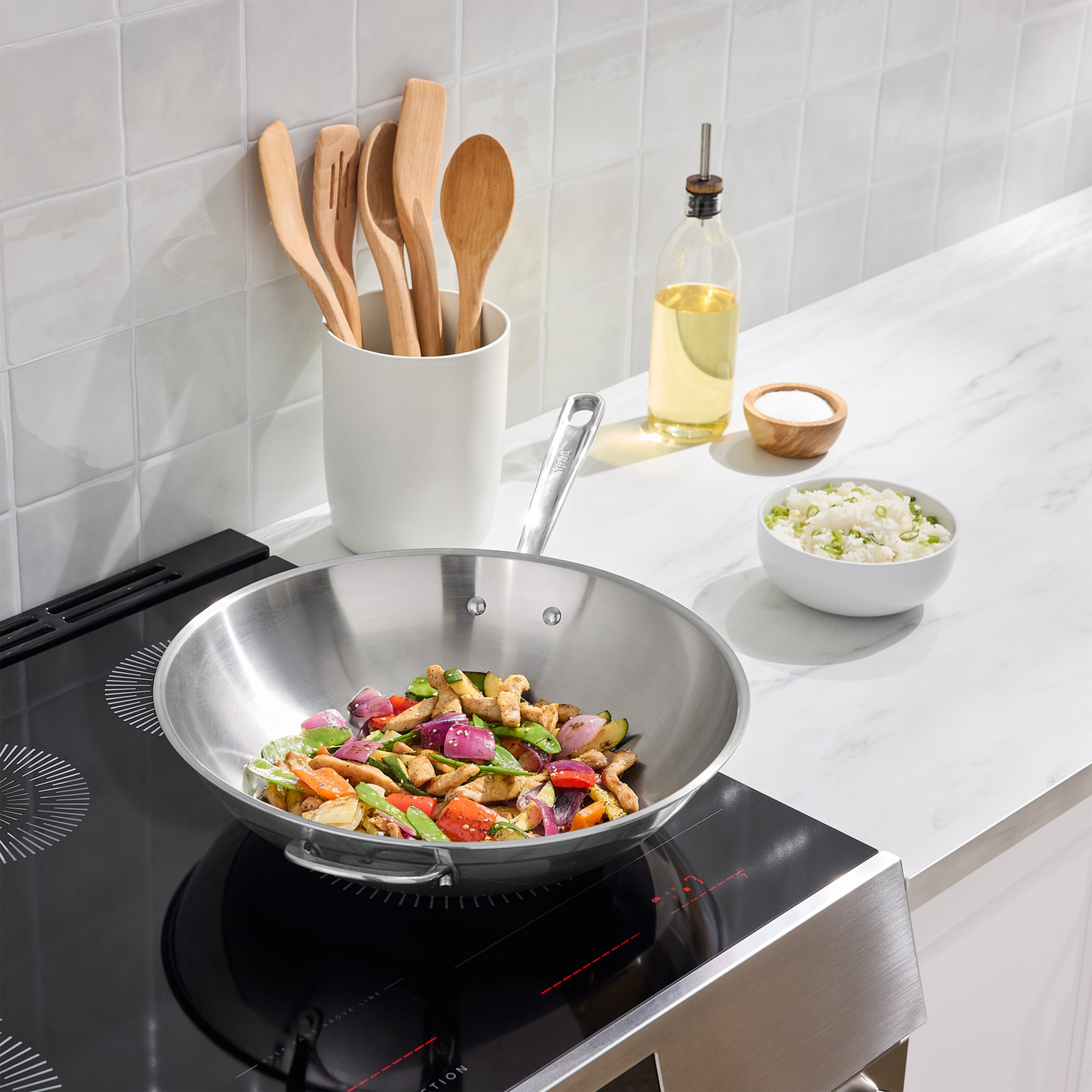 T-fal C912S3 Specialty Wok 14 Inch with Glass Lid