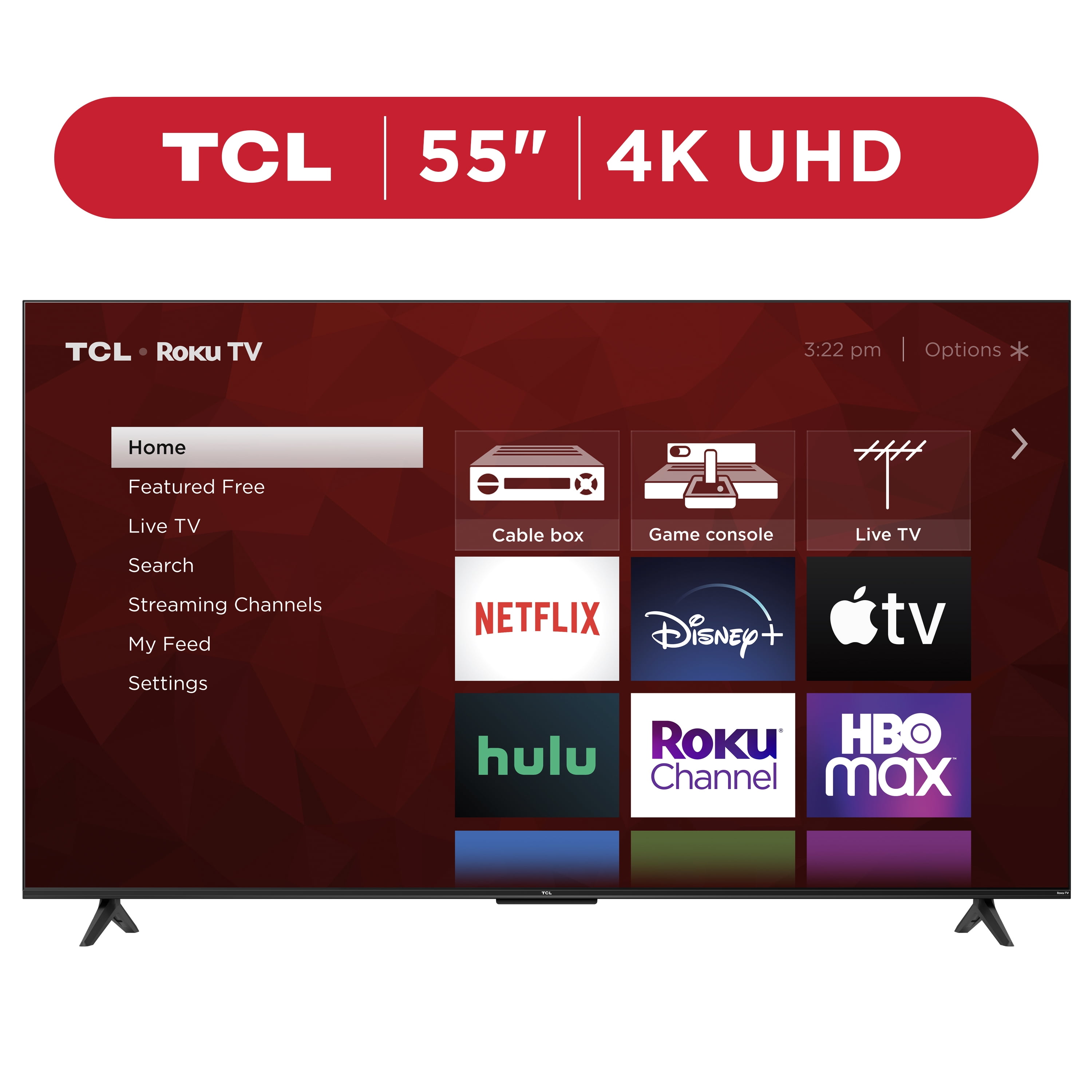 TCL 55-inch S4 4K LED Roku Smart TV (2025 Model)